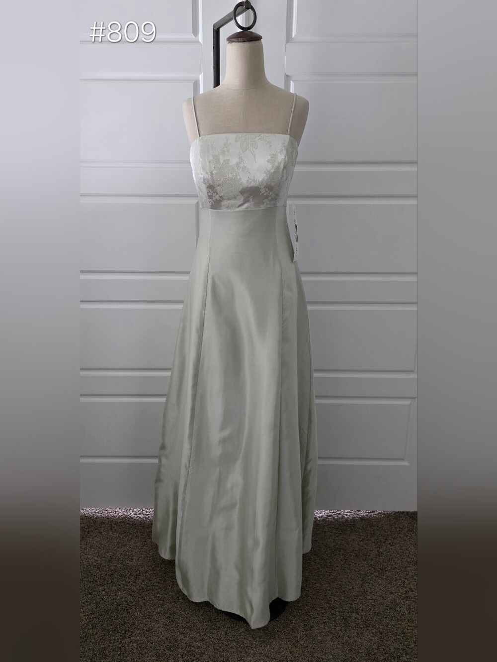 Simple Sage Green Bridesmaid Prom Dress